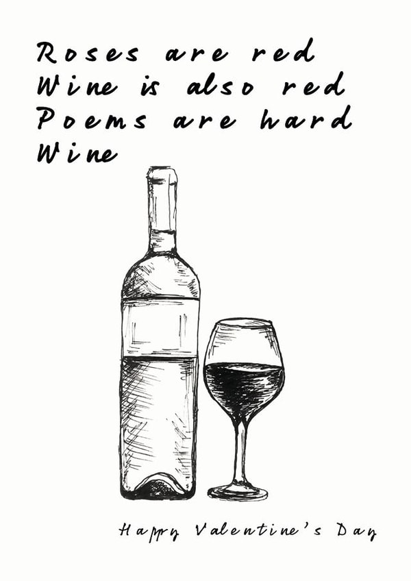 roses wine Valentines Day Card 7977 created by Pickalily Card Creations