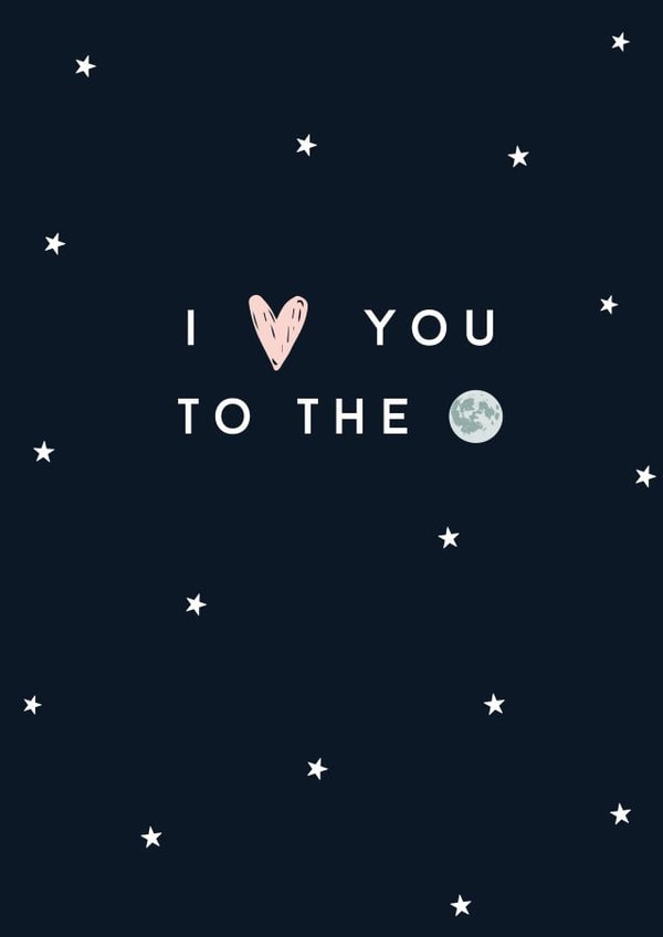 I love you to the moon card created by Bert & Co