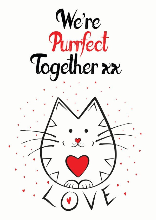 purr perfect Valentines Day Card 34074 created by Kat Pearson