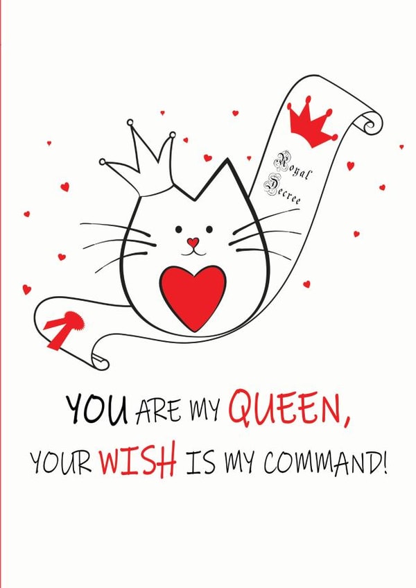 queen cat Valentines Day Card 34075 created by Kat Pearson
