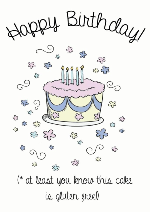 Gluten free birthday card created by Little Blue Door Studio