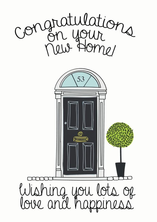 Traditional New House Card - Front Door - Congratulations On Your New Home created by Little Blue Door Studio