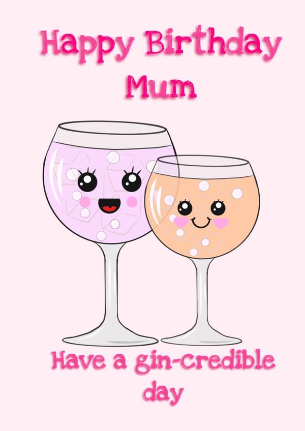 gin alcohol Birthday Card 13601 created by Cutie McHootie 