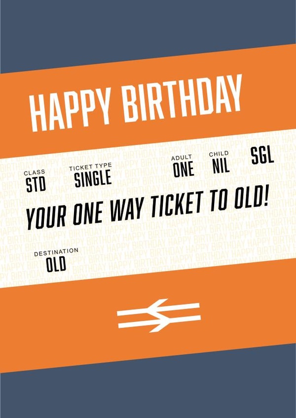 ticket one way Birthday Card 12930 created by madebyadam