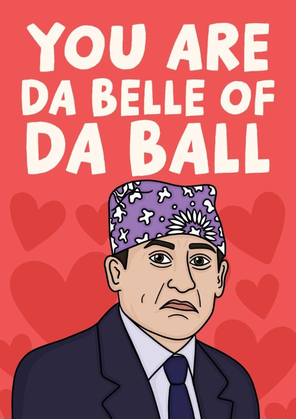 Prison Mike Valentines Day Card - The Office US - Michael Scott Belle Of Da Ball created by Studio Doodles