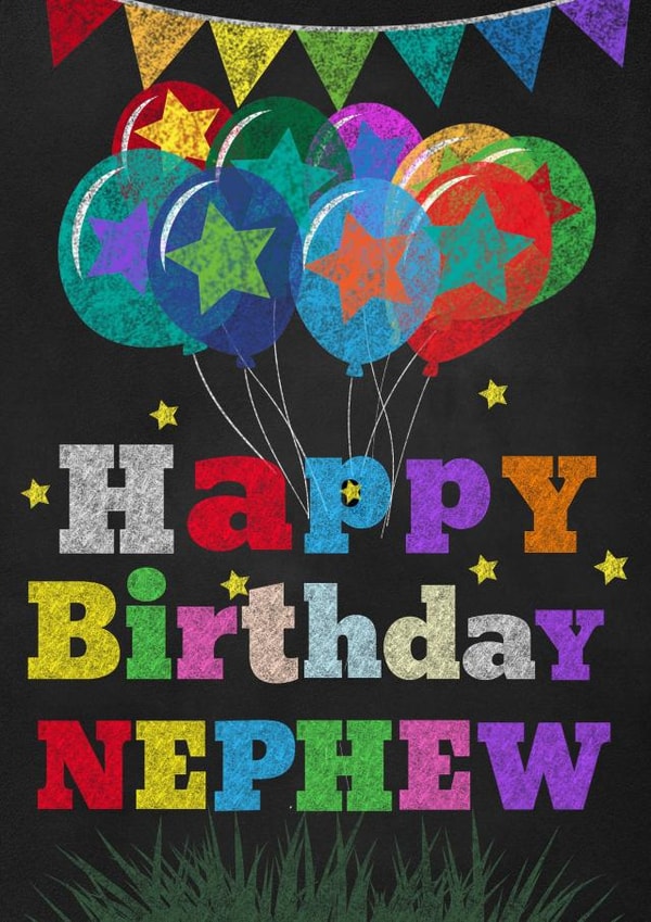 Nephew Chalk Birthday Card 15445 created by Kerrylovescards