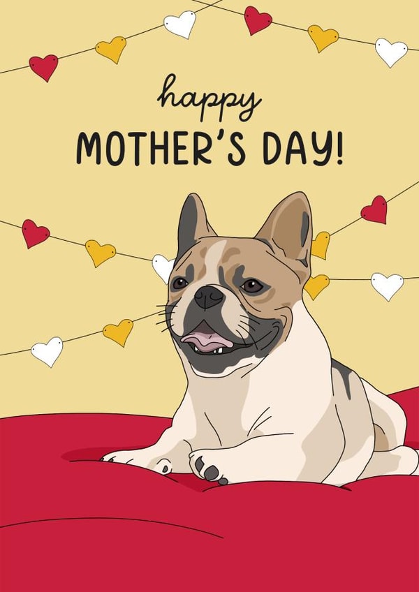French Bulldog Mother's Day card created by Evie Garnett Designs