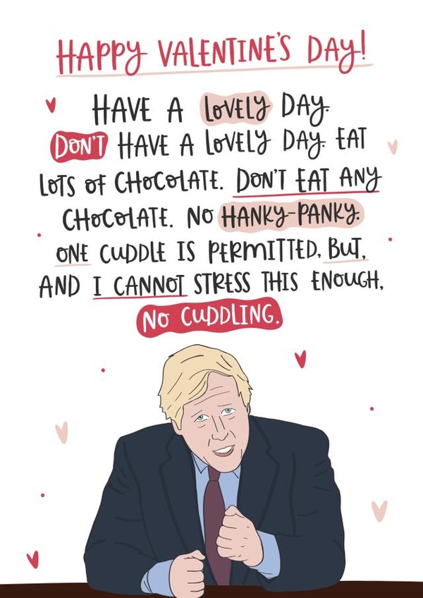 boris lockdown Valentines Day Card 27094 created by Abbie Imagine