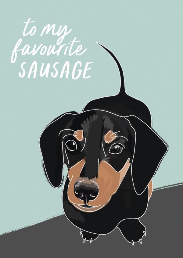 daschund sausage dog Valentines Day Card 5579 created by boroughcollective