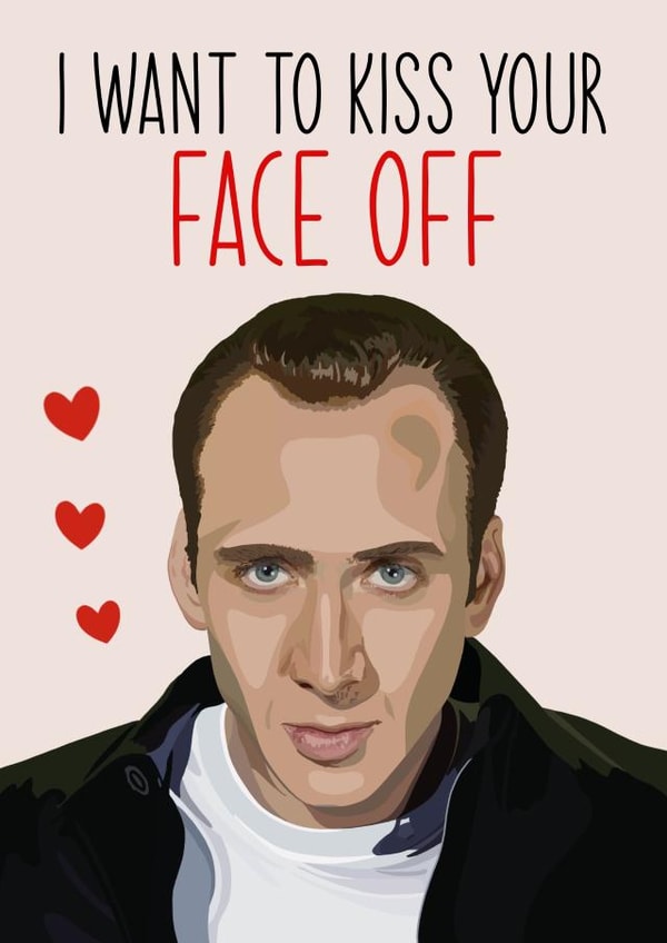 Nicolas Cage  Face off Valentines Day Card 21126 created by Alexa Makes Cards