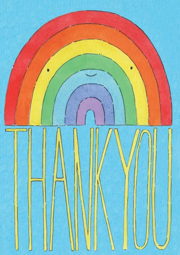 Rainbow Thank You Card created by Helen Morgan Illustration