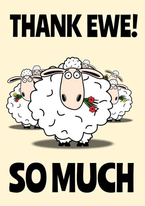 Thank ewe! So much. Thank You Card created by Teeneebash