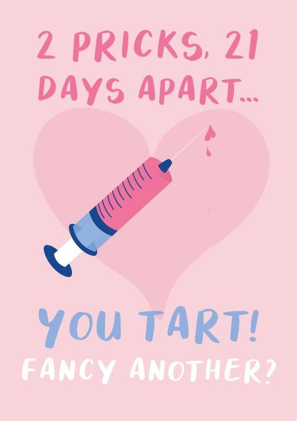 vaccine prick Valentines Day Card 29798 created by Raffi Doodles