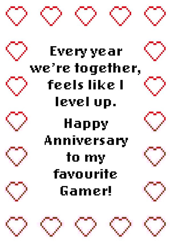 gamer gaming Anniversary Card 15643 created by size3art