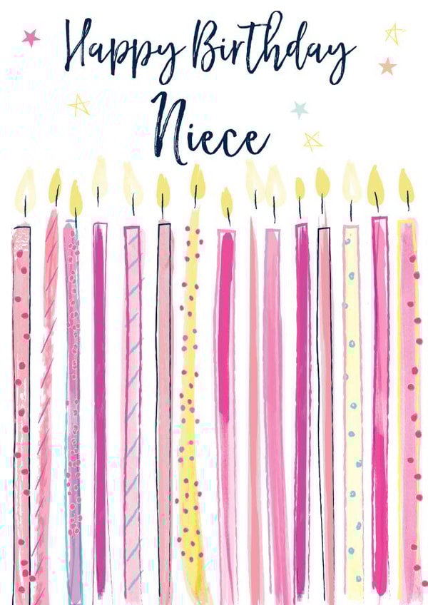 Classic Birthday Card - For Niece - Candles created by Katie Phythian Design