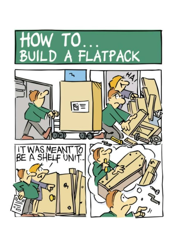instructions flatpack Humour Card 46837 created by Robert Duncan