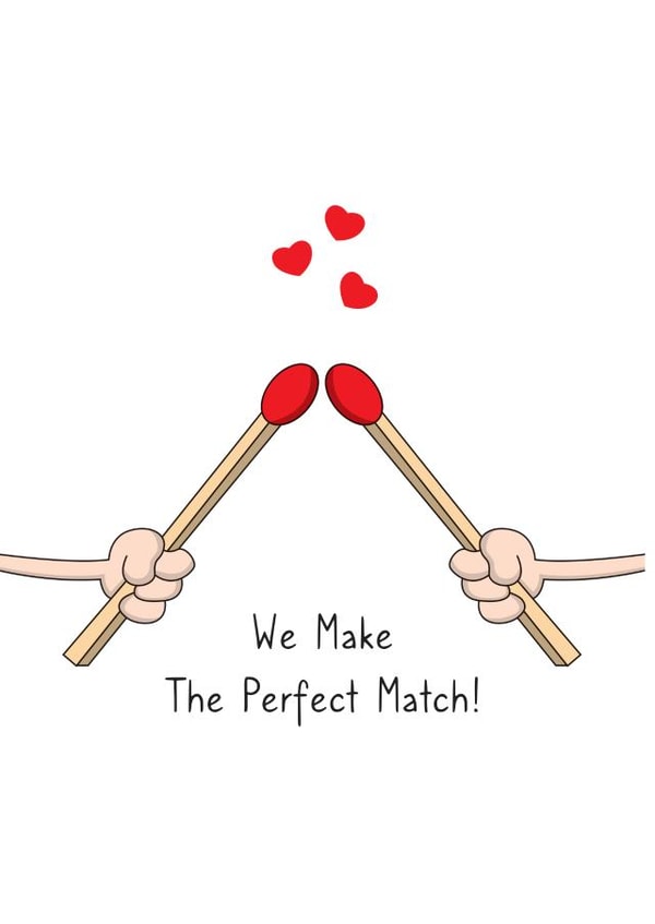 matches perfect Valentines Day Card 20457 created by Cute N Quirky Creations