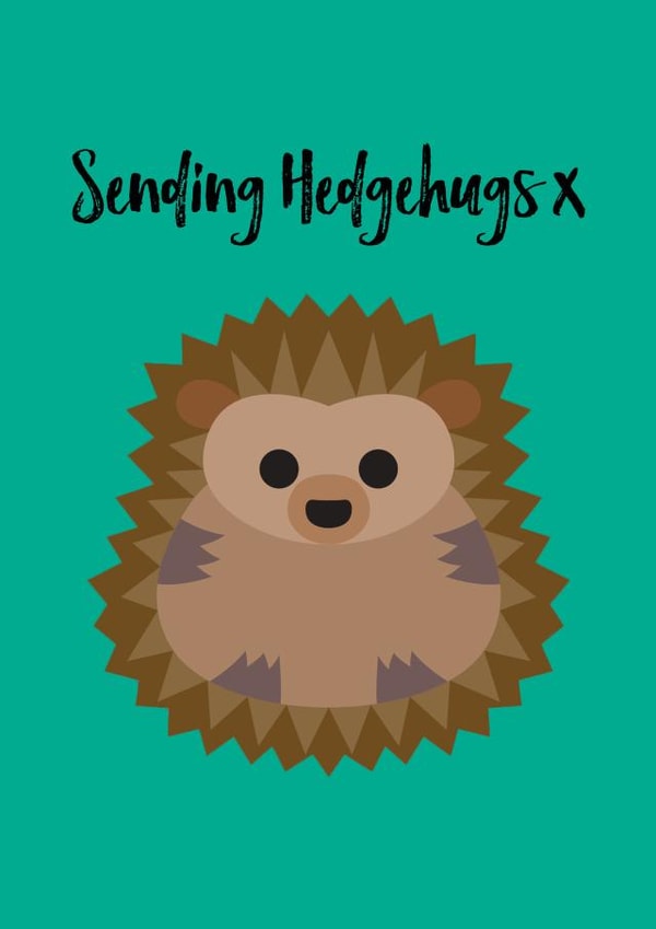 Sending hedgehugs card created by Chameleon and Co