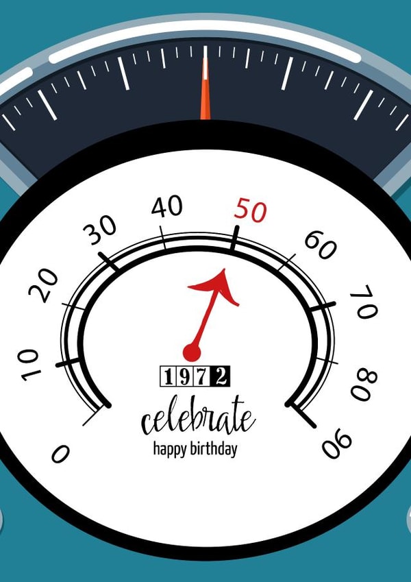 50th 1972 Car Speedo Birthday Card created by Afewhometruths
