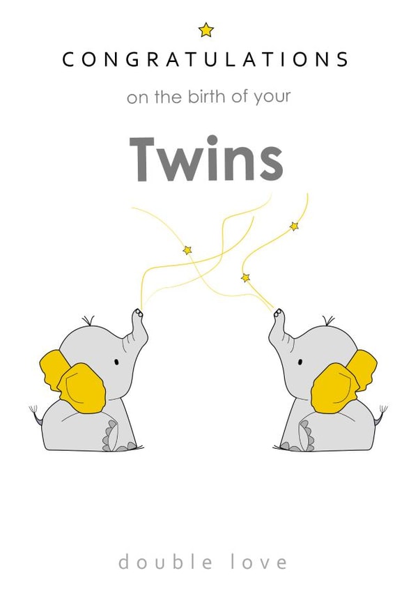 twins birth New Baby Card 21166 created by Twinny Things