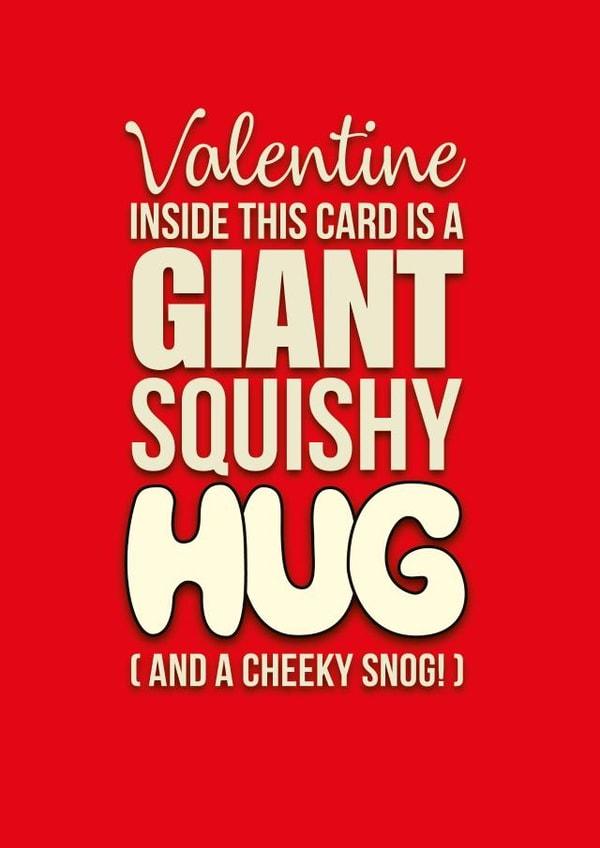 Giant hugs and snogs card for Valentine's day. created by Pendrea Noye
