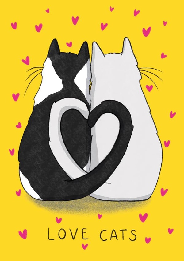 Love Cats love card created by Embers and Ink