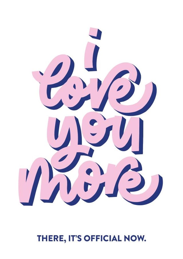 Love you Valentines Day Card 13533 created by Blink Lettering