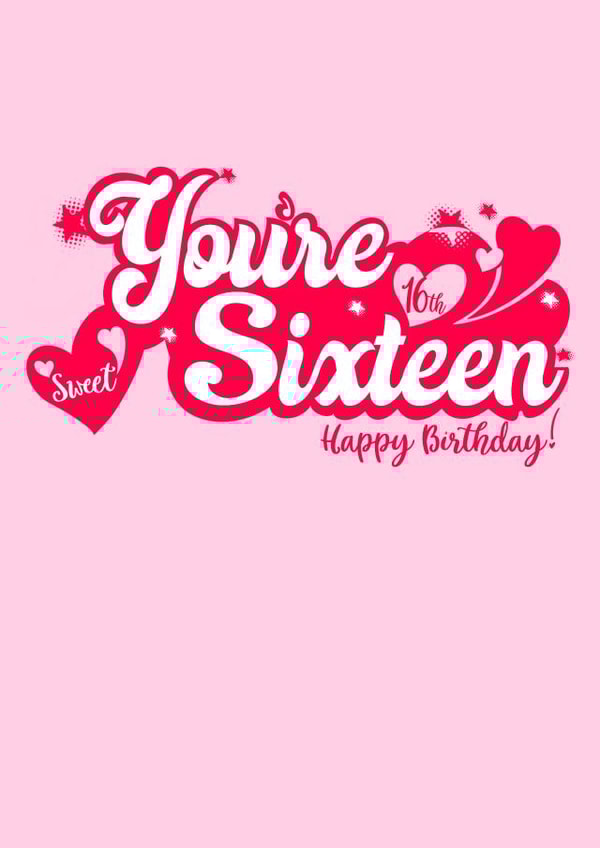 You’re Sixteen, super sweet and cool 70’s retro design created by Little Cat Creates