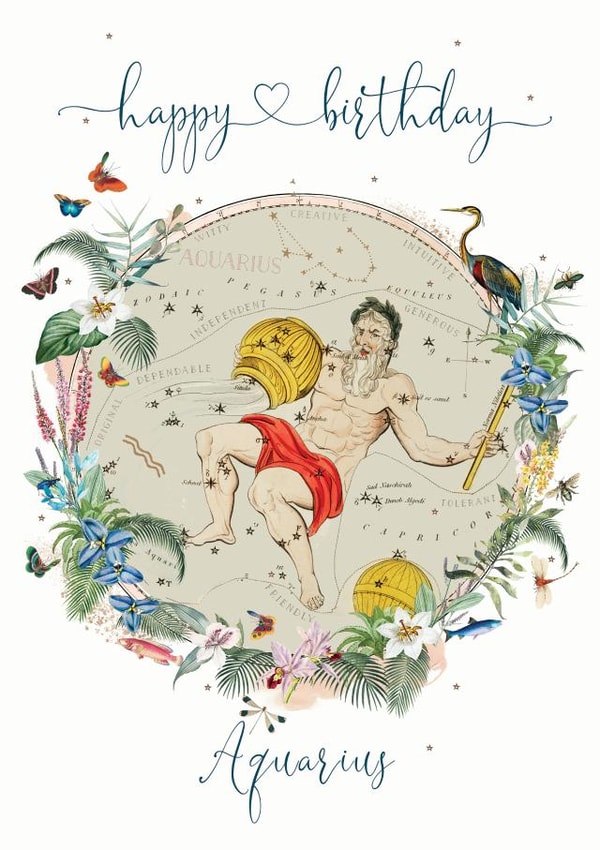 Happy Birthday Aquarius Birthday Card created by Natalie Ryan