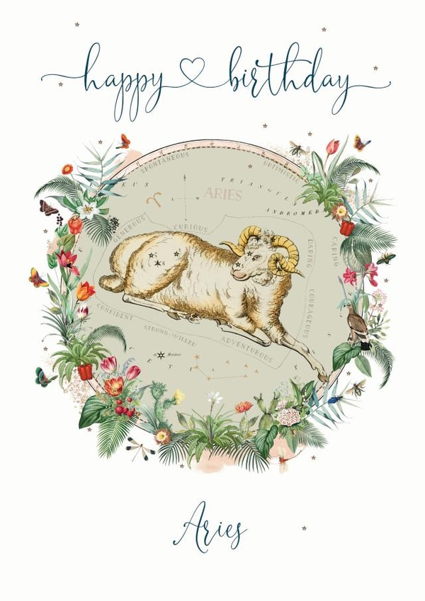 Happy Birthday Aries Birthday Card created by Natalie Ryan