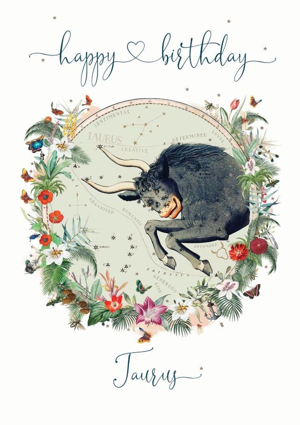 Happy Birthday Taurus Birthday Card created by Natalie Ryan