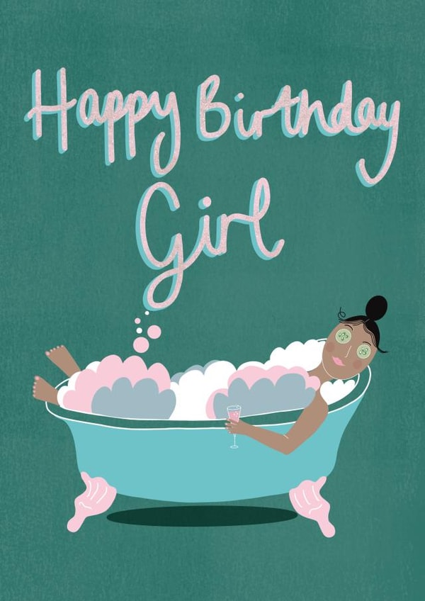 girl bubbles Birthday Card 21083 created by Soph AC Studio