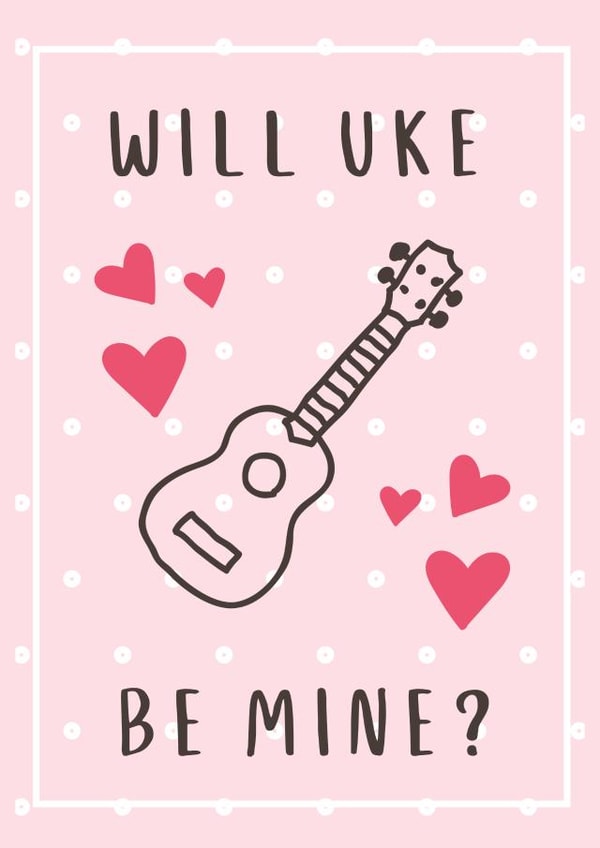 ukulele guitar Valentines Day Card 36764 created by Lloyd Crowley