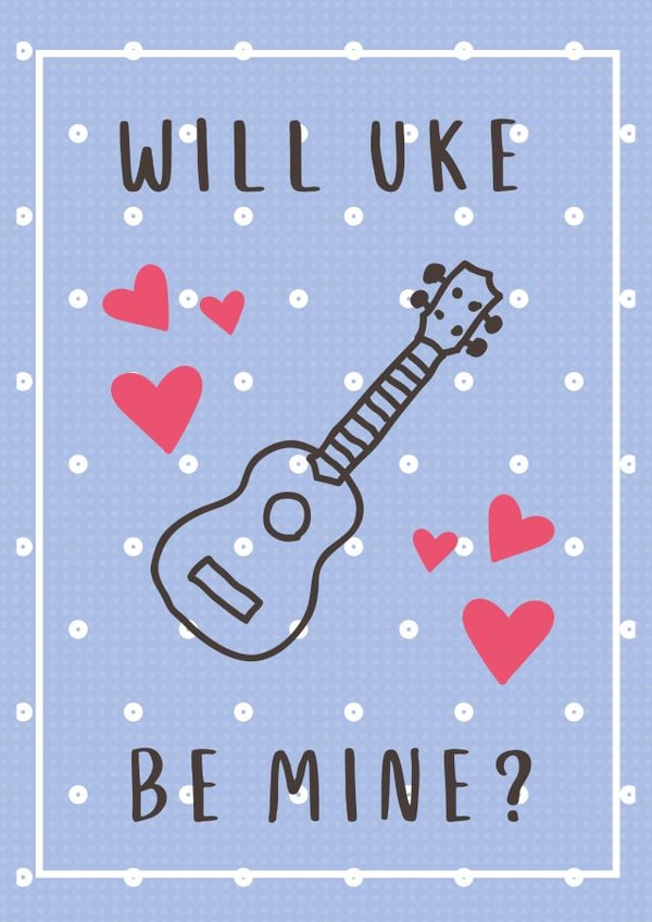 ukulele musical instruments Valentines Day Card 36765 created by Lloyd Crowley
