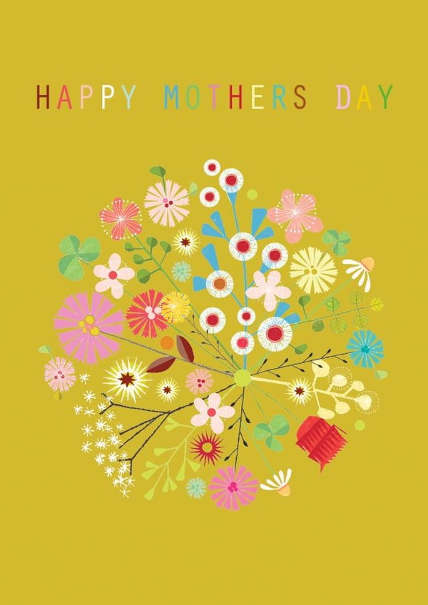 mothers day card - flower bouquet - happy mothers day - pretty and traditional created by Kali Stileman