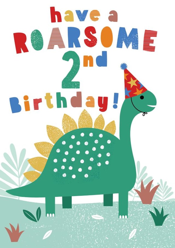 Children's Dinosaur 2nd Birthday card created by Sarah Corcoran 