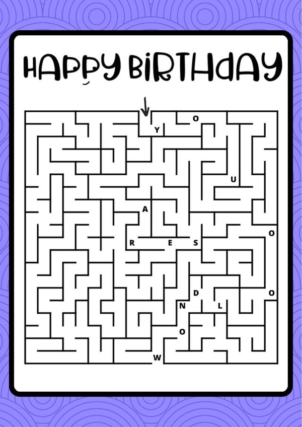 Happy Birthday Maze created by Faye Burtenshaw