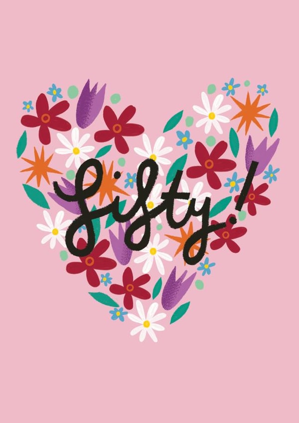 fifty fiftieth Birthday Card 17393 created by @AimeeStevens.Design