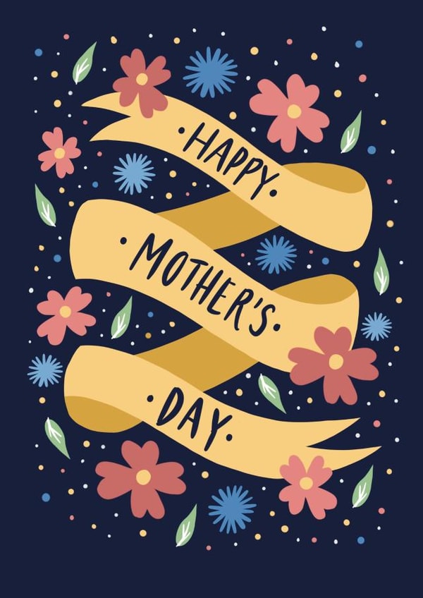 Pretty Mothers Day Card - Floral - Banner - Happy Mothers Day created by Stonefoxes