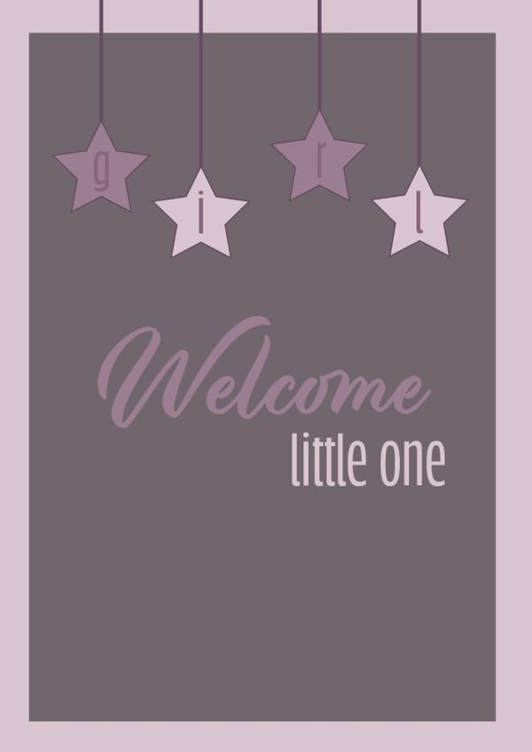 girl babygirl New Baby Card 10016 created by Maria McGregor