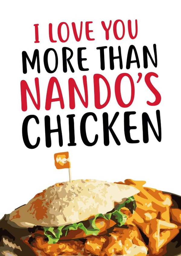 Nandos Nando's Valentines Day Card 33657 created by @linesbehind