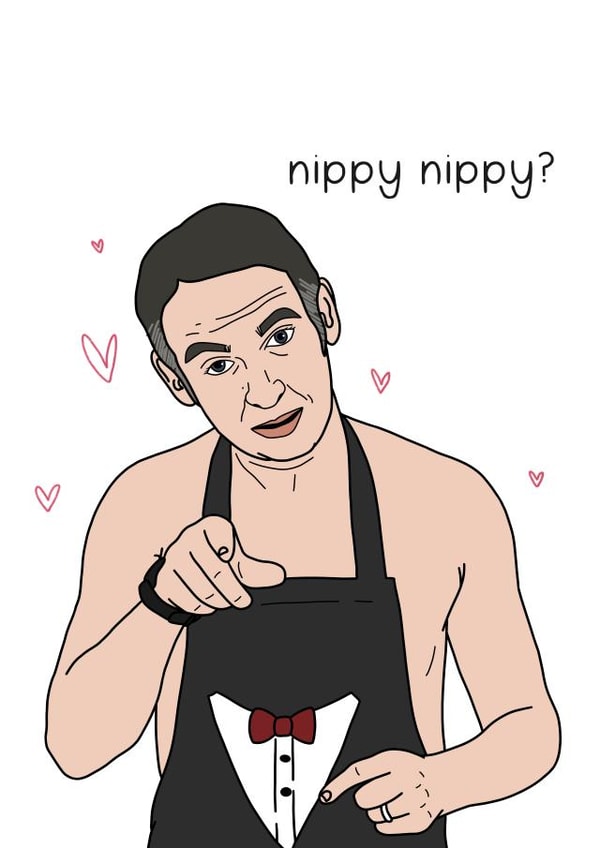 Nippy nippy Friday night dinner Valentines Day Card 18515 created by Caz Draws Things