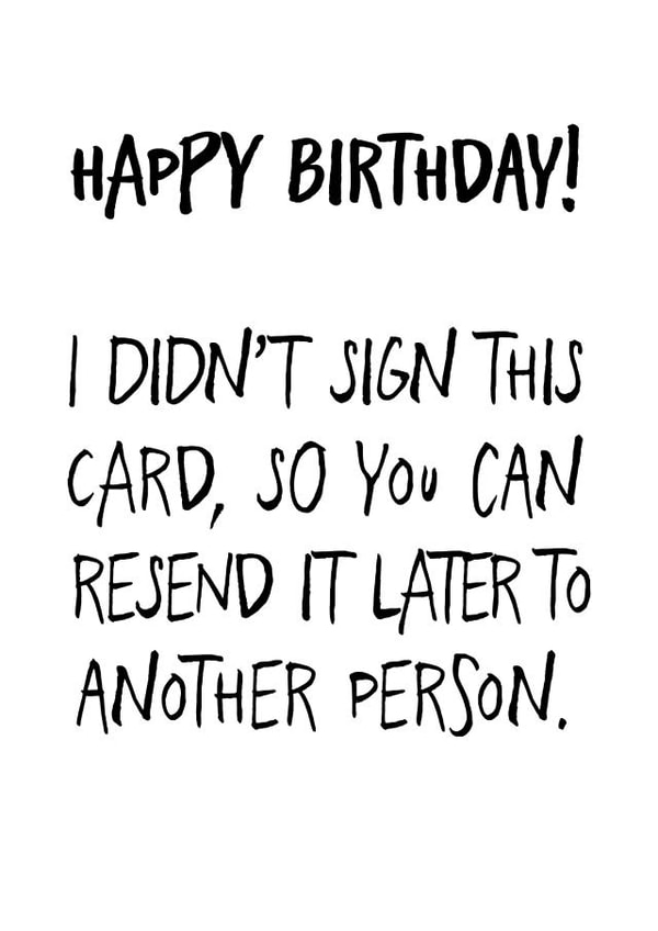 sign resend Birthday Card 18439 created by Ollie Jolly