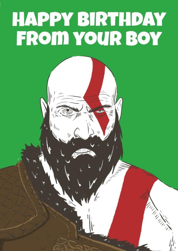 God God of war Birthday Card 21212 created by Perfectly Okay