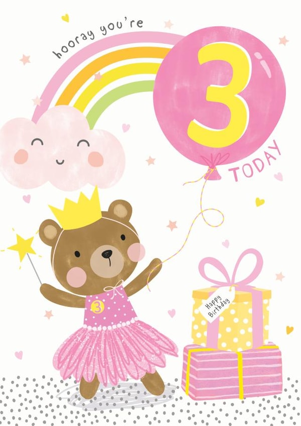 Princess and rainbow 3rd Birthday card created by Helen Thompson