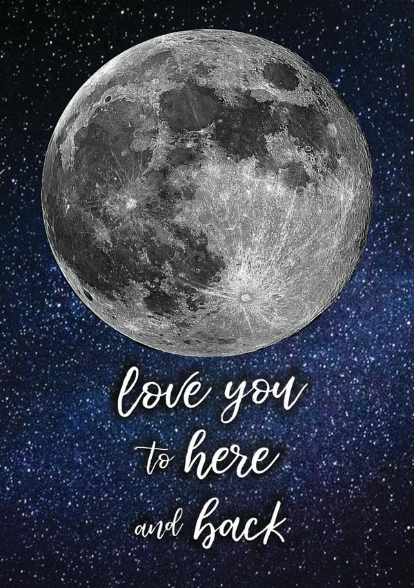 moon space Valentines Day Card 28083 created by Open Space Collective