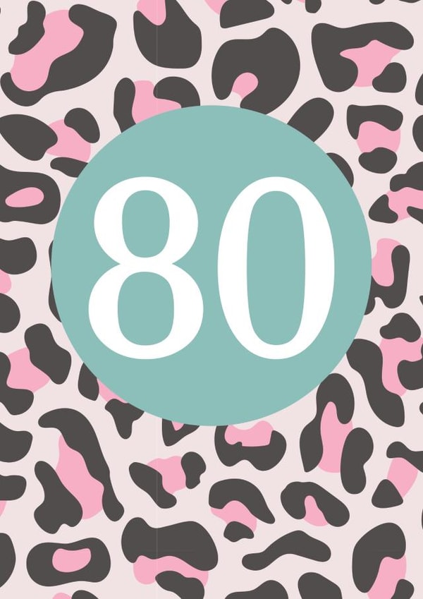 Leopard Print 80th Birthday Card created by Sarah Catherine