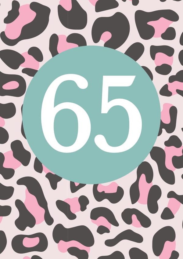 Leopard Print 65th Birthday Card created by Sarah Catherine