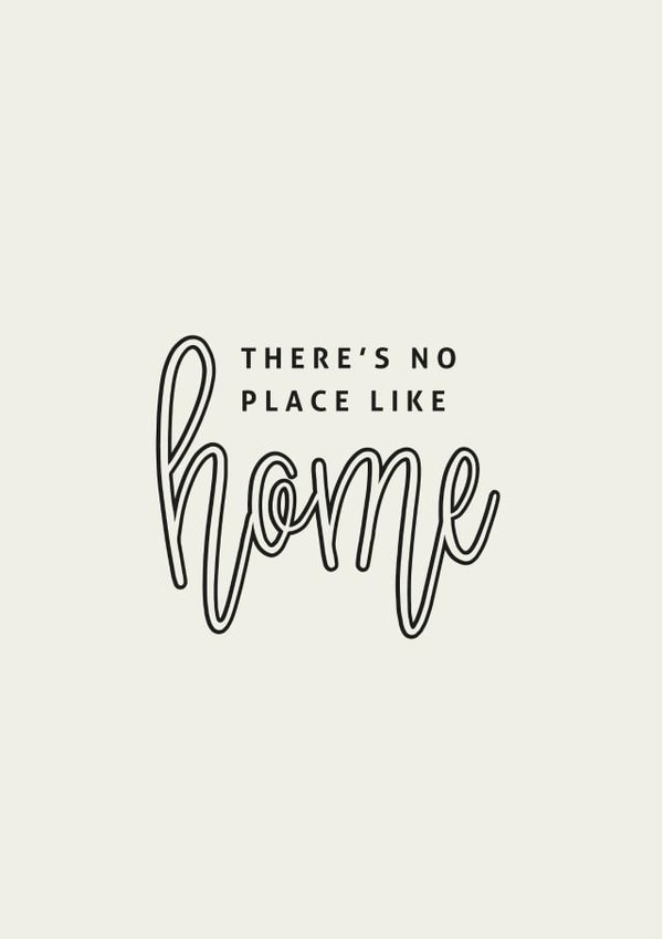 Cute Typography New Home Card - There's No Place Like Home created by Inkwells Creations