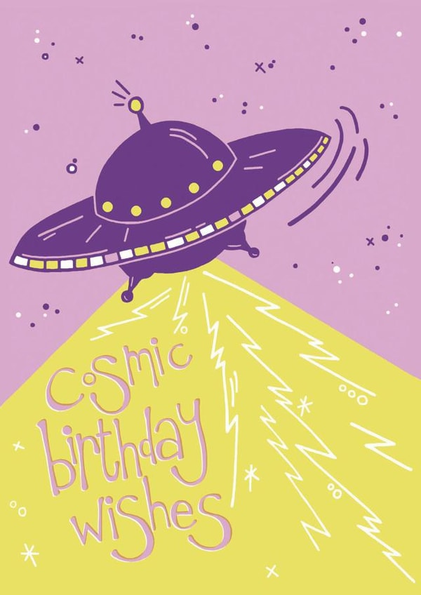 UFO Birthday Card created by Nelly's Treasures